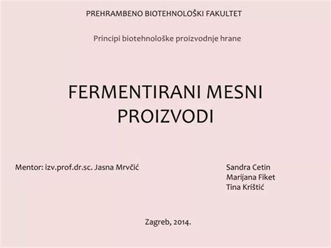 Ppt Fermentirani Mesni Proizvodi Powerpoint Presentation Free