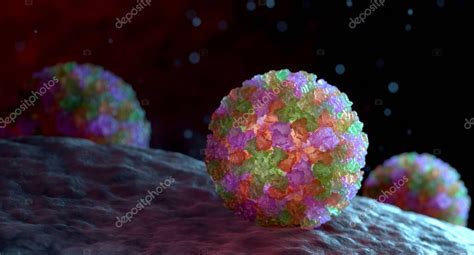 Representación gráfica 3D de un único virión Norovirus Los diferentes