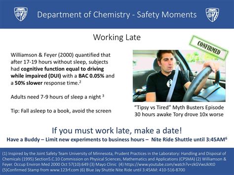 Safety Moments Chemistry Student Safety Committee Johns Hopkins