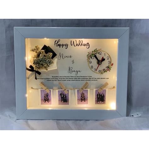 Jual Pop Up Frame Buket Jam Kado Nikah Wedding Pernikahan