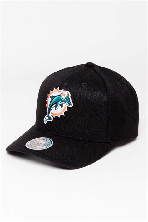 MIAMI DOLPHINS THROWBACK LOGO 110 PINCH CROWN SNAPBACK- BLACK ...