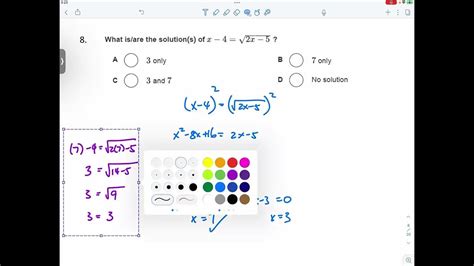 [alg2] Test 3 Practice 8 Domain Of Square Root Function Hard One