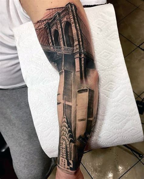 Brooklyn Bridge Tattoos For Men Inspiration Guide