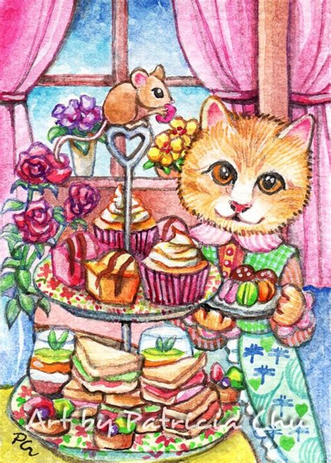 Aceo Limited Edition Art Print 25 X 35 Inches High Tea Party