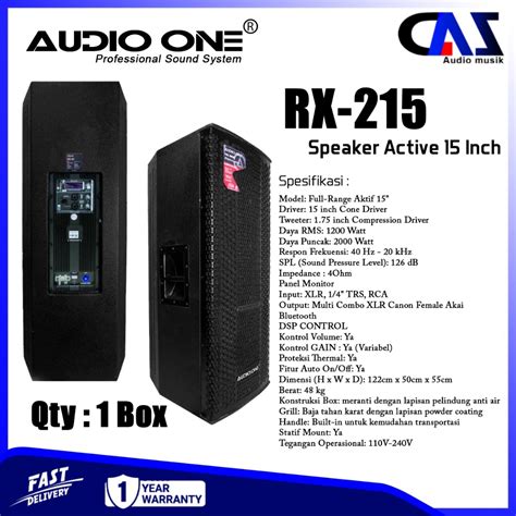 Jual Speaker Aktif Audio One Rx 215 15 Inch 1 Box Original Resmi