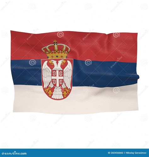 Bandera De Serbia Sobre Fondo Blanco 3drendering Stock De Ilustración Ilustración De Personas