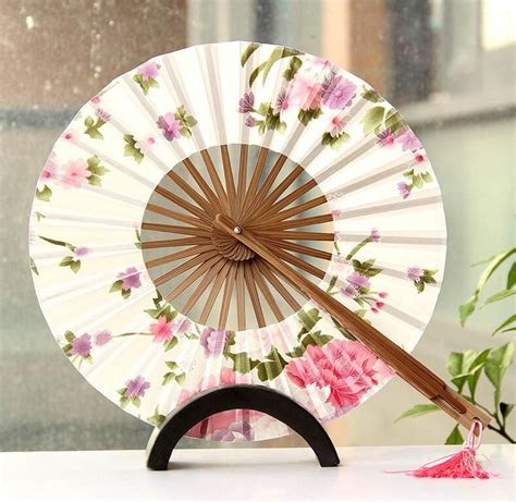 2019 The Windmill Japanese Folding Circular Fan Wedding Hand Fan