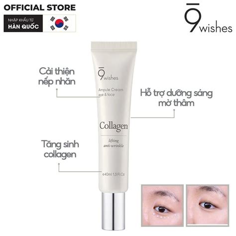 Kem Dưỡng Mắt 9 Wishes Collagen Lifting Anti wrinkle Eye Face Cream