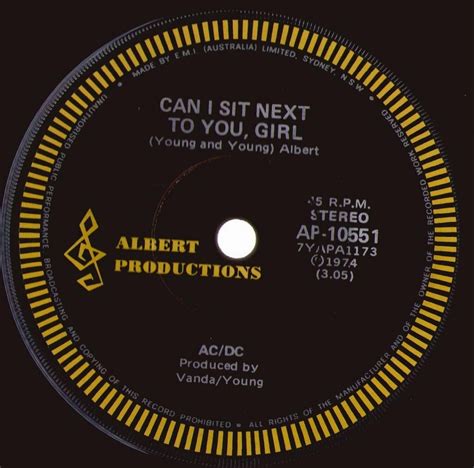 Ac Dc Aus Can I Sit Next To You Girl With Dave Evans [7 Single