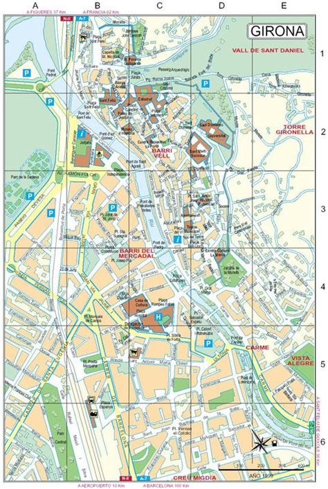 Girona - Girona downtown map 1999 | Gifex