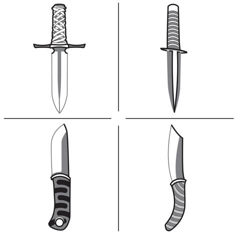 Various Types of Dagger, Knife, Blade 47449232 Vector Art at Vecteezy