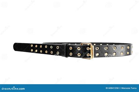 Stylish Black Leather Belt Stock Photo Image Of Color 60841258