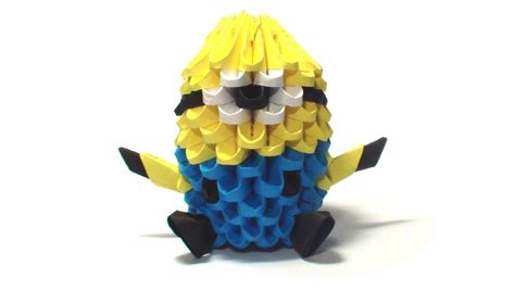 3D Origami Mini Minion Tutorial YouTube