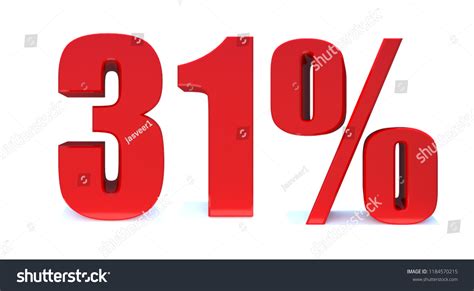 31 Percent Off 3d Sign On Stock Illustration 1184570215