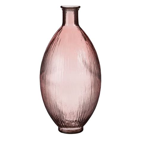 Vaso Bottiglia In Vetro Riciclato Rosa Chiaro Alt 59 Firenza Maisons