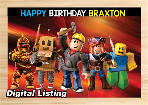 Personalized Roblox Backdrop Roblox Party Roblox Birthday Etsy