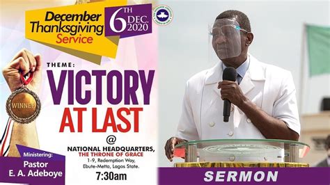 PASTOR E A ADEBOYE SERMON VICTORY AT LAST YouTube