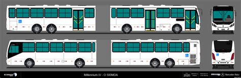 Desenhos de ônibus M A Caio Induscar Millennium IV Três portas