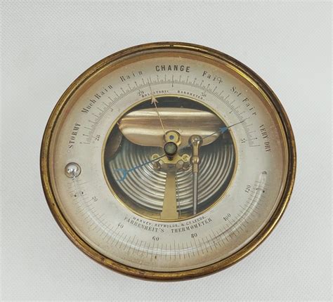 Late 19th Century Aneroid Barometer And Thermometer By Harvey Reynolds