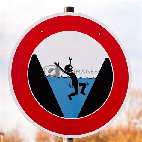 Round hazard sign warning for danger of drowning by PiLens Vectors ...