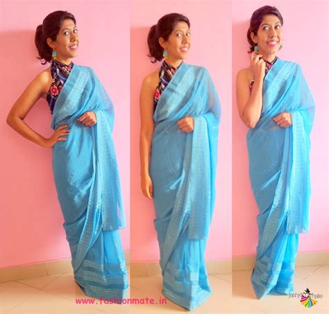 How To Wear Your Scarf As Saree Blouse Fashionmate Latest Fashion