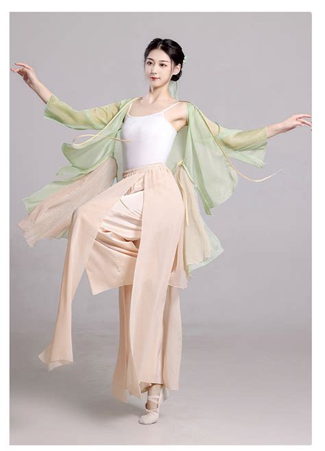 中国风古典舞蹈服女飘逸纱衣中国舞练功服身韵仙气雪纺演出服古风 阿里巴巴