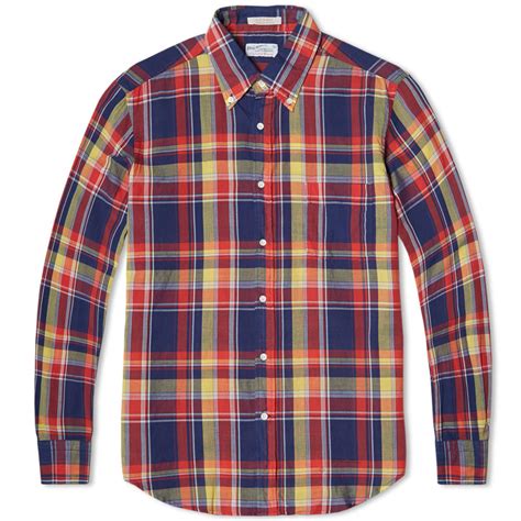 Gant Rugger Button Down Handloom Madras Shirt Yale Blue End Us