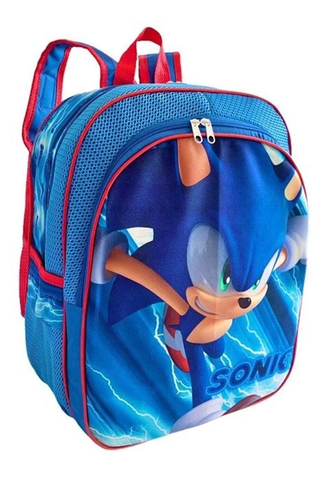 Kit Mochila Infantil Escolar Costas Menino Boneco Sonic G F5 Frete grátis