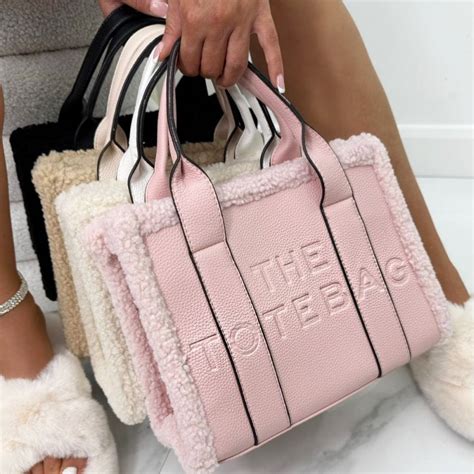 Lemonade Winter Crush Medium Sherpa Handbag Nude SHOP ACCESSORIES