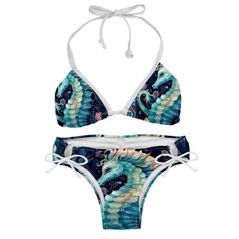 Hippocampus Detachable Sponge Adjustable Strap Bikini Set Two Pack Swim Suits For Versatile