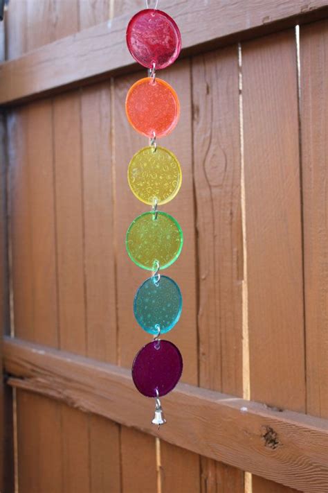 Sun Catcher Rainbow Circles With Bell Melted Beads Melted Pony