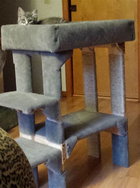 Custom Gray Cat Tree With Lots Of Padding So Spoiled