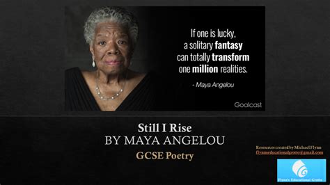 Poetry Analysis ‘still I Rise By Maya Angelou Made By Teachers