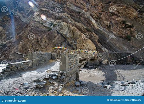 Wooden Bridge Across Kali Gandaki River in Kagbeni, Upper Mustang ...