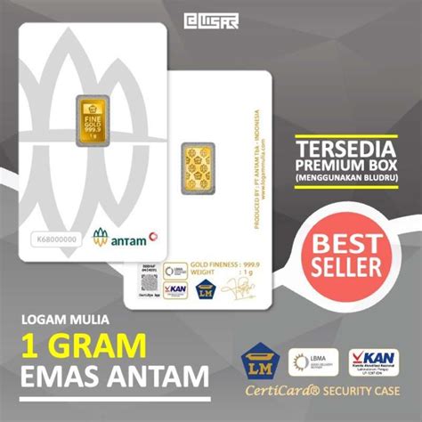 Promo LM Logam Mulia Emas Antam 1 Gram Certieye Kemasan Press Kado