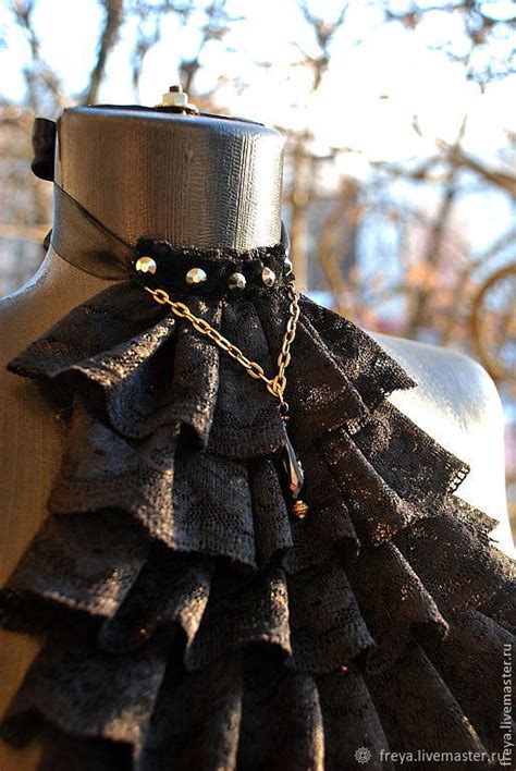 Черное кружевное жабо – заказать на Ярмарке Мастеров – 2YQY9RU ...