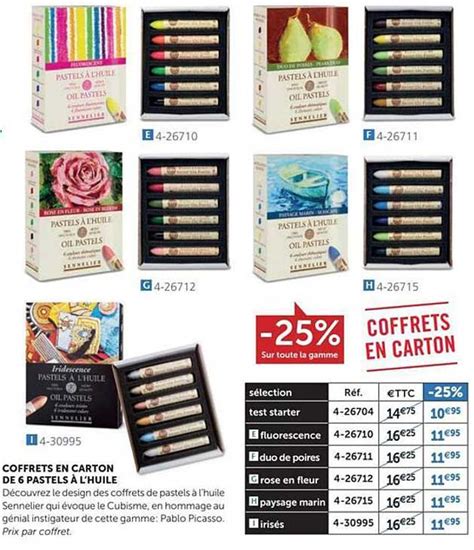 Promo Coffrets En Carton De Pastels L Huile Chez Le G Ant Des Beaux