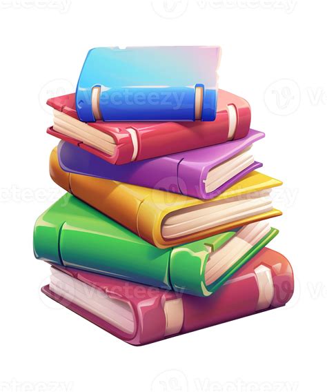 3d Illustration Stack Of Book Isolated Background 42979548 Png