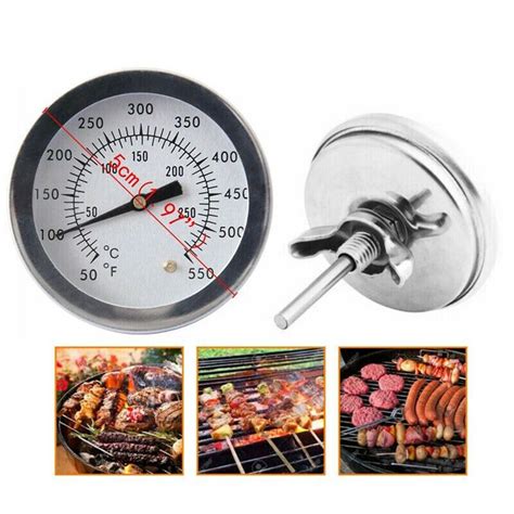 Grill Thermometer Edelstahl Grillthermometer Analog Einbau Gasgrill BBQ