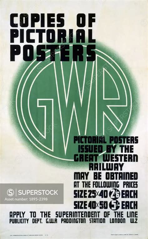 GWR poster. Copies of Pictorial Posters. - SuperStock