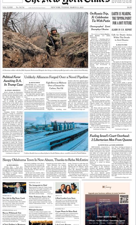 The New York Times 纽约时报2023年3月21日 日刊高清无水印 外刊酱