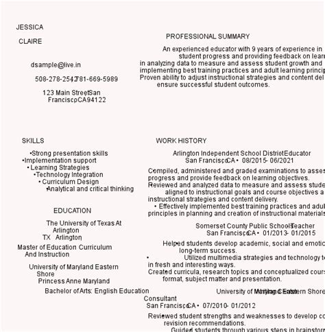 6 Great Educator Resume Examples | LiveCareer