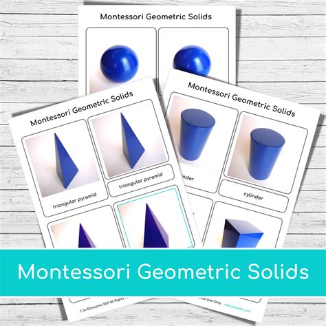 Montessori Geometric Solids 3 Part Cards Pdf Montessori Etsy