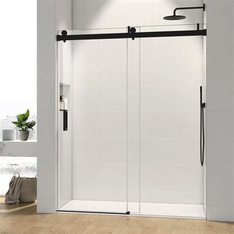 Gxcevsou 56 60 W X 76 H Sliding Frameless Soft Close Shower Door