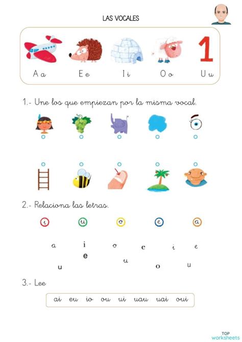 Las Vocales Ficha Interactiva Topworksheets