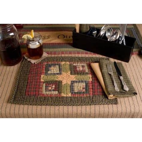 Tea Cabin Placemat Quilted Set Of 2 12X18 Walmart