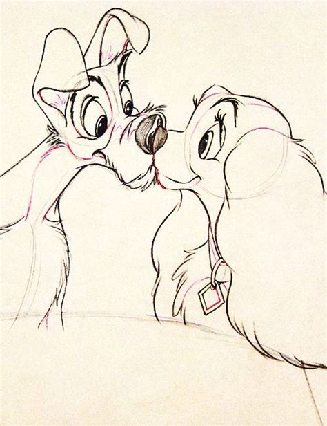 Lady And The Tramp Drawing Disney Drawings Sketches Cartoon Drawings