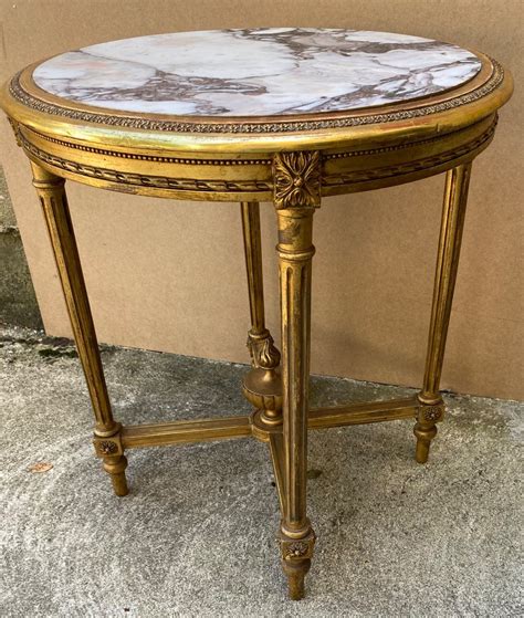 Proantic Guéridon De Style Louis XVI En Bois Doré