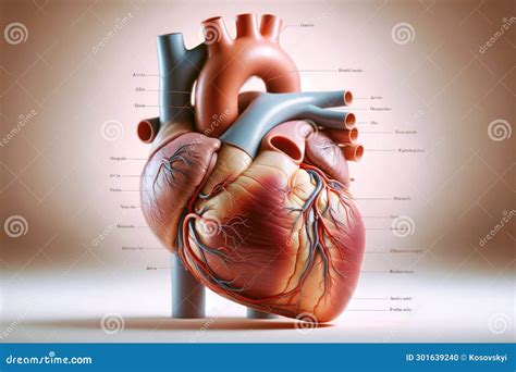 Labeled Human Heart Anatomy Stock Photo - Image of design, learning: 301639240