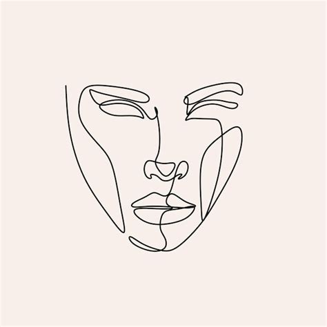 Premium Vector | Abstract woman face line drawing. line art print. cosmetics logo. fashion sketch